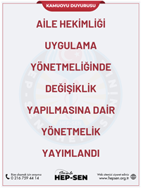 Aile Hekimliği Uygulama Yönetmeliğinde Değişiklik...